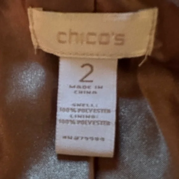 Chico's Belted Faux Suede Jacket Size 2 Large - Picture 9 of 12